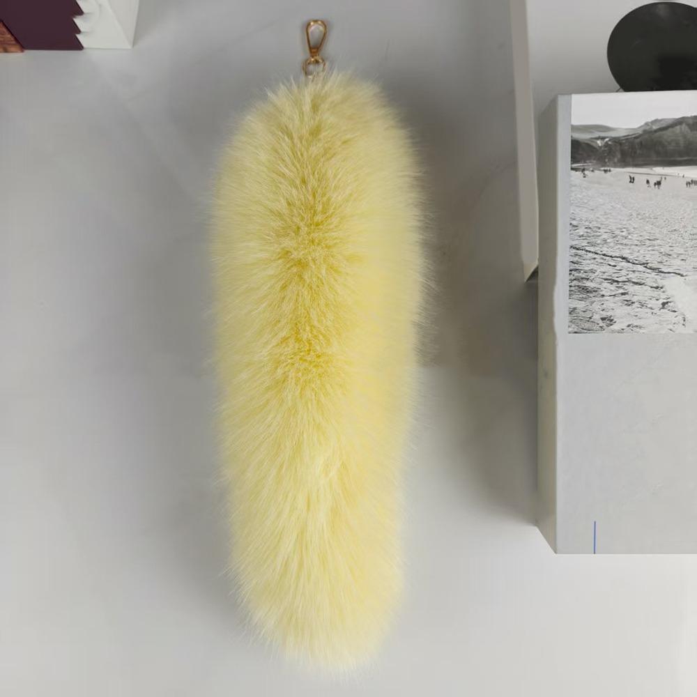 Fashion Huge Fluffy Faux Fur Fox Tail Keychain Warm Thickening Therian Tail Bag Charms Soft Fur Pendant for Women Girl