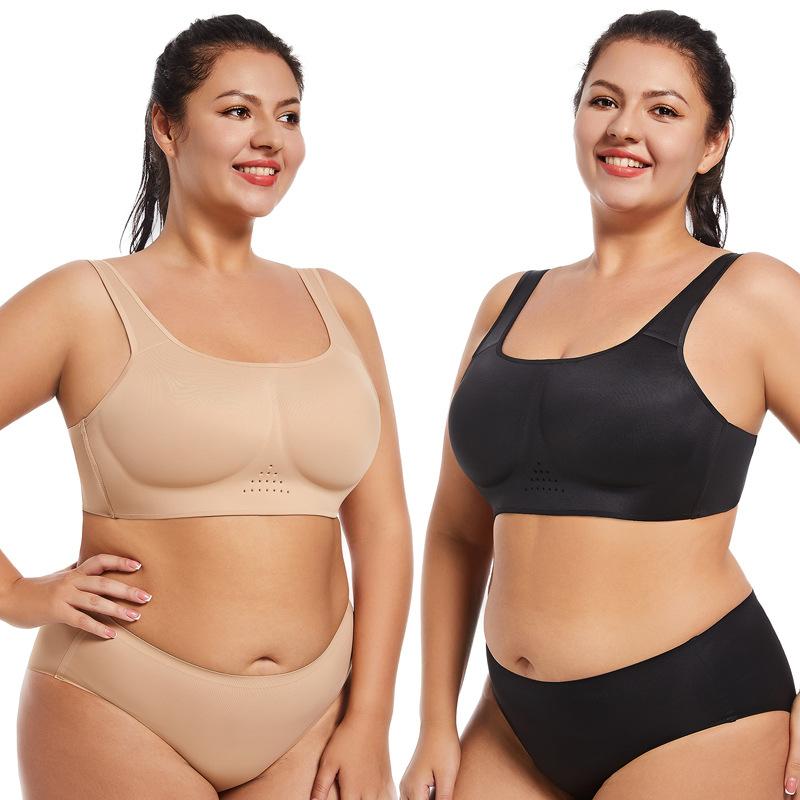 Large Size Thin Tube Top Underwear Smooth Yoga Simple Wide Shoulder Strap Breathable Integrated Bra