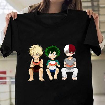 Śmieszny T-shirt Midoriya Izuku Bakugou Katsuki Todoroki Shoto Męski Damski Anime Harajuku Hip Hop Koszulka Bluzki