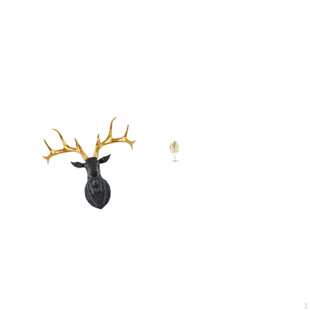 Resin Deer Head And Metal Fusion Sculpture Unique Wall Shelf Decor Artistic Collectible for Home