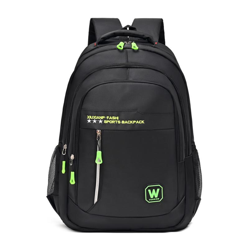 

Студенческий школьный рюкзак большой вместимости, повседневный однотонный рюкзак, материал Оксфорд, мужской новый рюкзак, многофункциональная простая сумка 14 inches зелёный