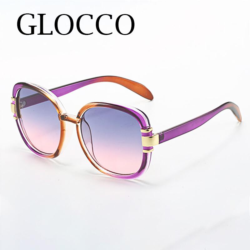 Stylish Purple Gradient Woman Sunglasses Latest Brand Design Unisex Square Shades Plastic Frames Retro Women Sunglasses