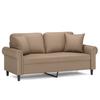Vidaxl 2-Osobowa Sofa Z Poduszkami, Cappuccino, 140 Cm, Sztuczna Skóra