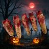 5pcs Halloween Fake Bloody Severed Fingers Prop Horror Broken Finger Decor Haunted House Spooky Cosplay Party Table Ornaments
