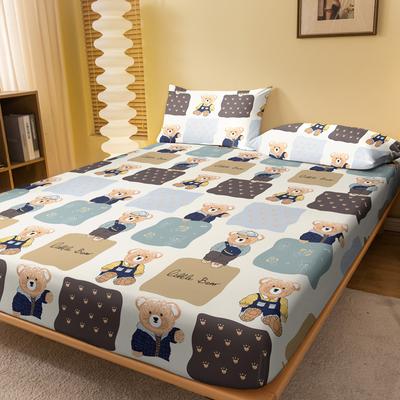 1 Desen Animat Animale Drăguțe Urs Imprimat Cearșaf cu Colțuri Mat, Husă de Pat Imprimată pentru Dormitor, Lenjerie de Pat (Excluzând fetele de pernă)