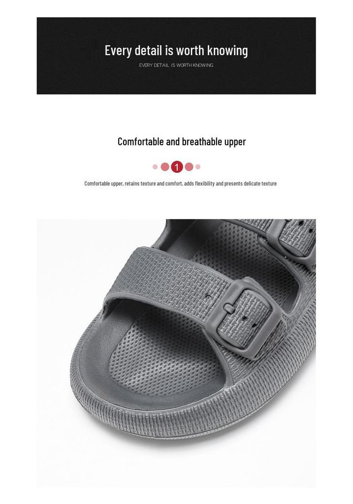 Men's Lightweight Outdoor Beach Slippers - Hole Design, Single Strap, Large Size Sandals