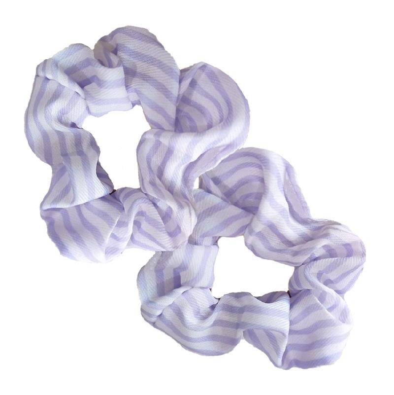 2PCS Minimally striped elastic headband hair accessory hair tie ponytail rope