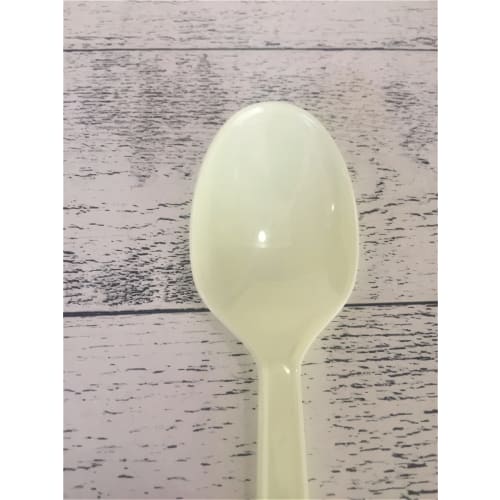 Daiwa Bussan Disposable Plastic Spoons, Good for Business, Cutlery, 16cm, Pack of 100, Ivory/White, 21.0 x 18.5 x 5.5cm
