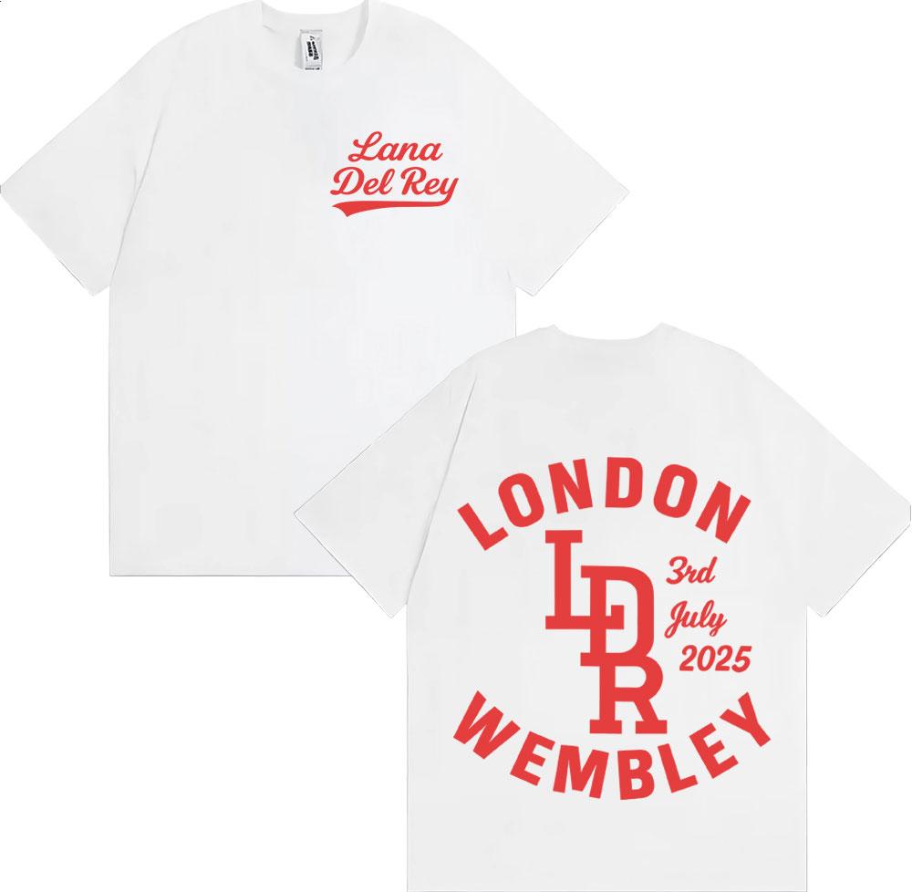 Lana Del Rey London Wembley 3rd July 2025 Tour Graphics T Shirts Men Women Oversized Fashion T-shirts Comfort T-shirt Streetwear