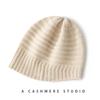 Women's Classic Striped Knit Hat - Warm, Ear-Protective, Solid Color Fashion for Autumn & Winter