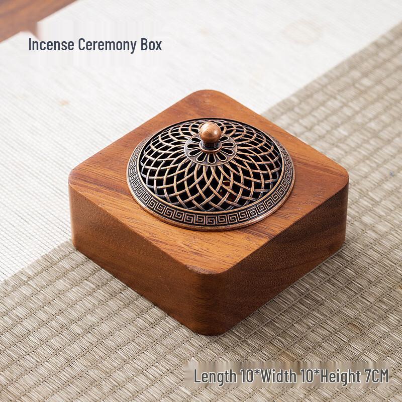 Mortise and Tenon Wood Tea & Home Accessories Walnut Square Incense Burner