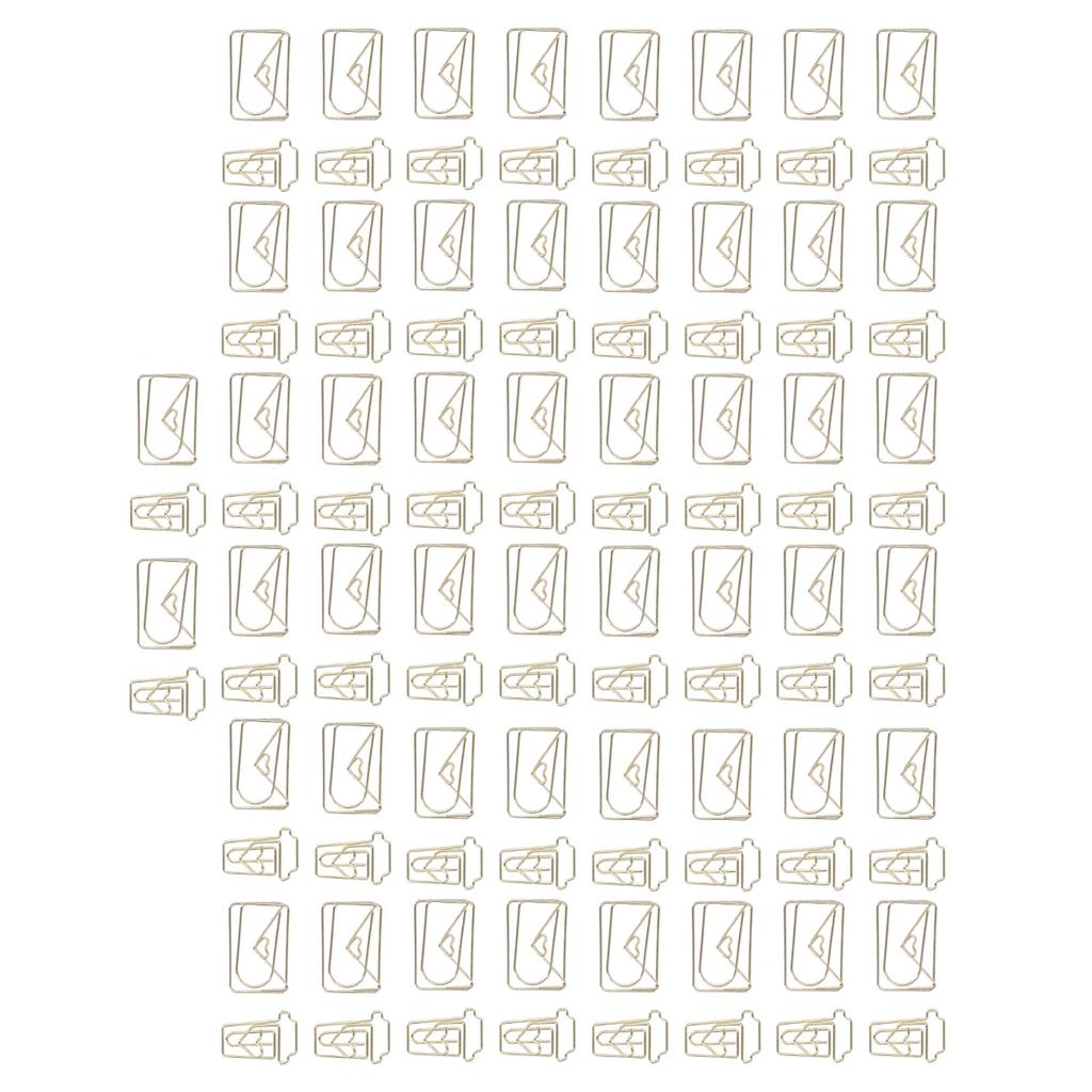 100Pcs Funny Planner Clips Anti Rust Electroplating Process Envelope Coffee Cup Gold Paper Clips for