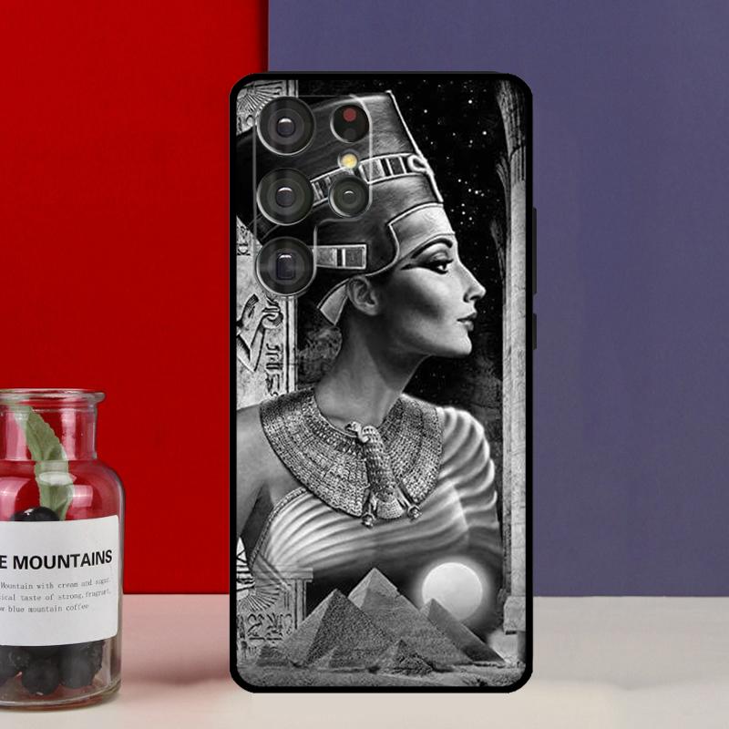 Egypt Nefertiti Anubis Ankh Funda Case For Samsung Galaxy S25 Ultra S9 S10 S20 FE S21 S22 S23 Plus S24 Ultra Phone Cover
