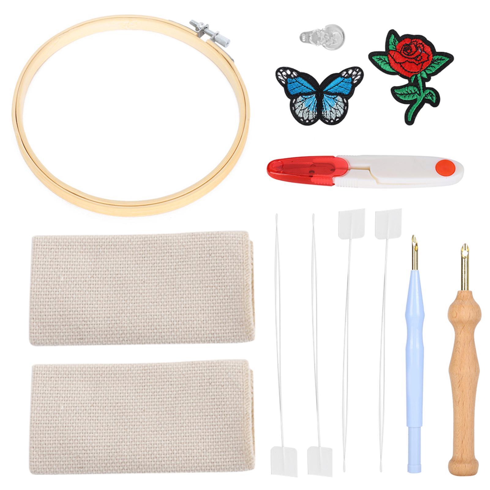 

Набор для вышивания с иглой Punch Hoops DIY Coarse Wool Brass Yarn Scissors Tools Set