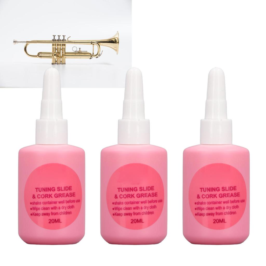 3Pcs Brass Instrument Lubricant Slide Grease Odorless Rustproof Trumpet Valve Oil 20ml