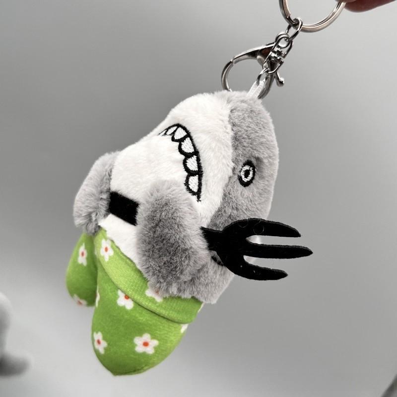 Funny Shark Family Gang Shark Bee Pendant Creative Shark Fork Shark Carving Keychain Plush Doll Backpack Pendant