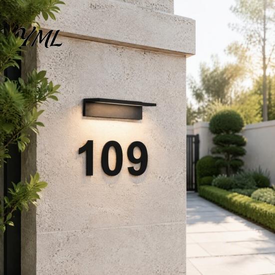 Wall Mount Address Number 3D House for Outside, Modern 0-9 Floating Numbers, Outdoor Mounted Numbers Weather-proof Metal Sign Door, Mailbox,