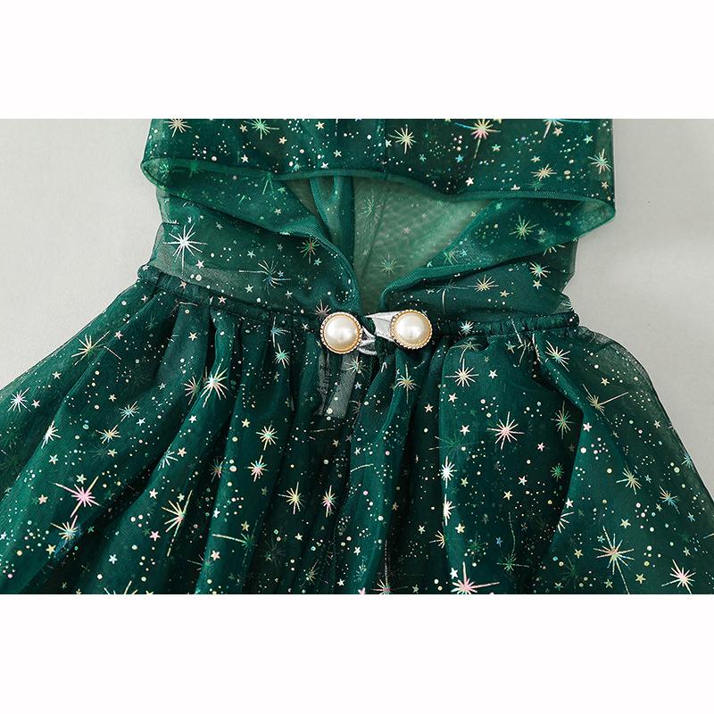 Christmas Children's Autumn and Winter Shawl Cloak Costume Girls Princess Shawl Outer