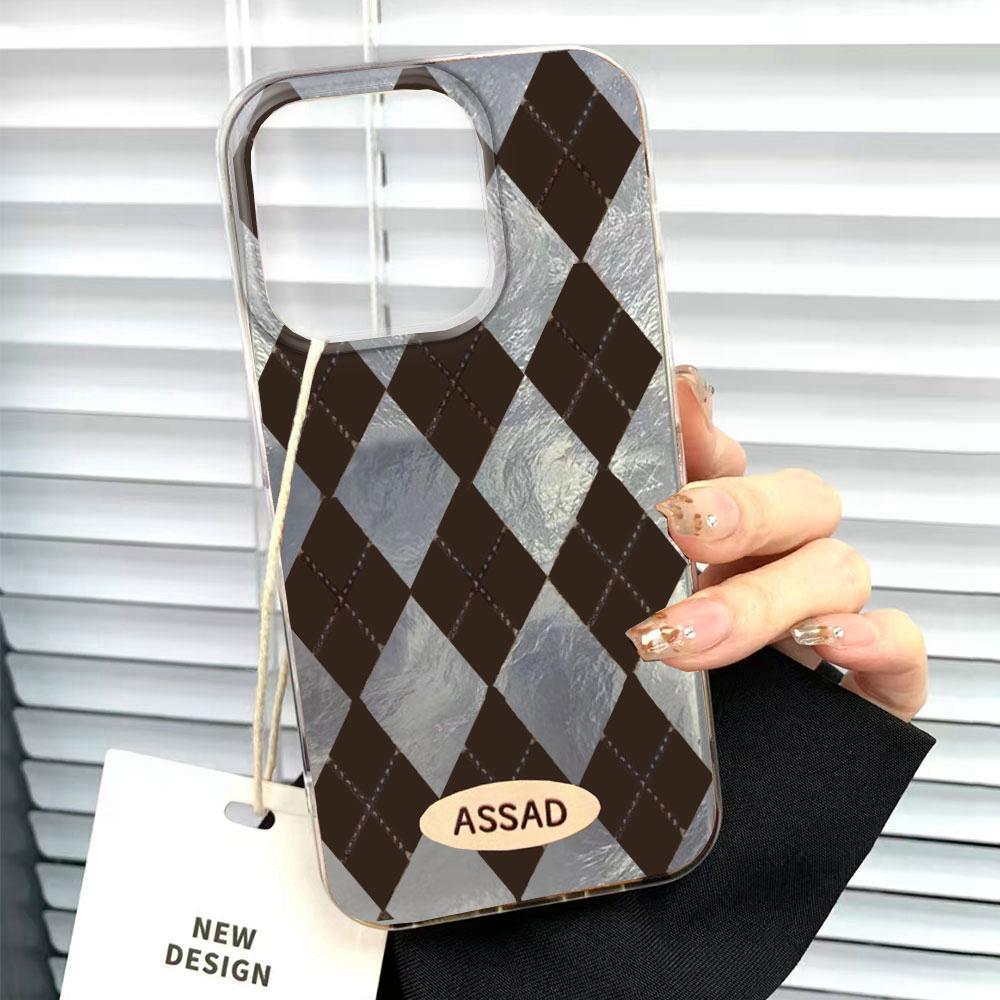 

Retro Diamond Grid Pattern Women Girls Phone Case for Samsung Galaxy S25 Edge S24 S23 S22 S21 S20 FE Plus Ultra Shell TPU Cover Samsung Galaxy S22 Plus
