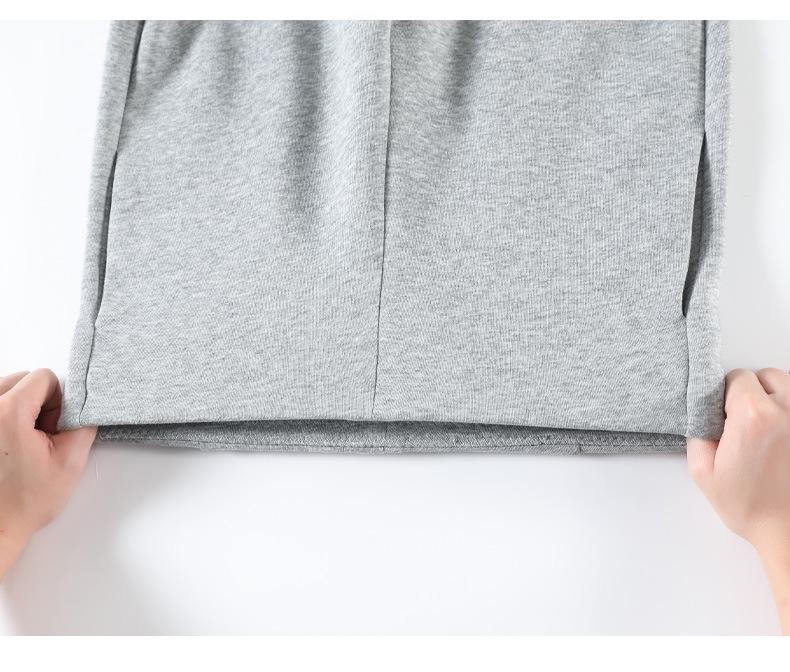 Pantalon gris taille haute petite micro-évasé – Cache-hanches, amincissant, sportif et court pour femmes en automne