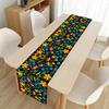 Colorful Flowers Table Runner Mexican Fiesta Day of The Dead Linen Table Runners Kitchen Table Decoration Banquet Party Decor