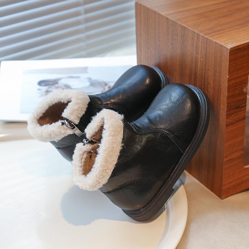 

Обувь для девочек хлопковая обувь 2025 осень и зима новая обувь для мальчиков зимние ботинки бархатные детские ботинки ботильоны для детей старшего возраста зимние ботинки 22