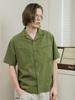 Custom Us Diagonal Lip Pocket Linen Short Sleeve Shirt Cxs24Mwsh501 Kha