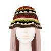 Knit Bucket Hat for Woman Breathable Multiple Color Weaving Wide Brim Bucket Hat Adult Teens Summer Fisherman Cap