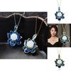 Elegant Enamel Lotus Pendant Necklace For Women Featuring Vintage Floral Design In Titanium Steel