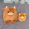 Simulated Scottish Highland Cow Plush Toy Cute Stuffed Animal Pendant Super Soft Plushie Doll Backpack Accessories X-mas Gift
