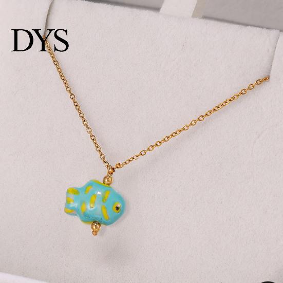 Versatile Jewelry Charm Handmade Ceramic Necklace Pendant, Star Fish Flower Charms with Golden Plated Pendant Findings, Ocean Theme for DIY