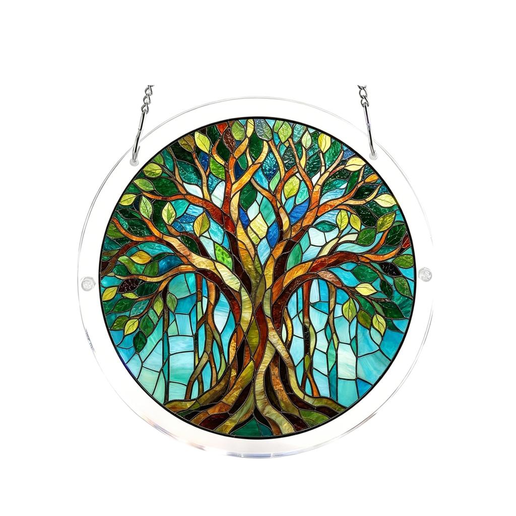 Acrylic Puzzles Suncatcher Window Hanging, 83 Pieces Catcher Stained Glass Acrylic Puzzle Decoration For Women Men Mom Birthday Gift Home Decor