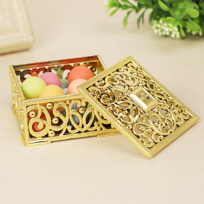 Yousheng Vintage Hollow Out Jewelry Box Gold/Silver Plated Plastic Candy Box Wedding Party Favor Box for Ring Earrings Necklace Bridal Shower Birthday