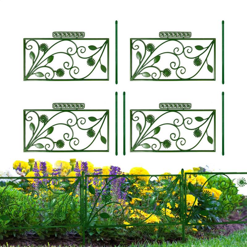 4/6 buc Bordură Decorativă de Grădină pentru Gard, Metal, Exterior, Peisaj, Bordură de Sârmă, Gard de Bordură, Pliabil, pentru Pat de Flori, Decor pentru Terasă