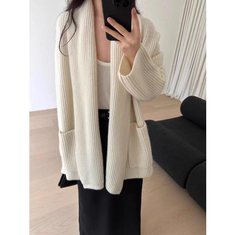 Cozy Women's Thick Knit Cardigan - Autumn/Winter Loose Slim Fit