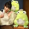 New Two-tone Cashmere Little Frog Plush Toy Smiling Frog Doll Children's Companion Doll 20cm 0.15kg
