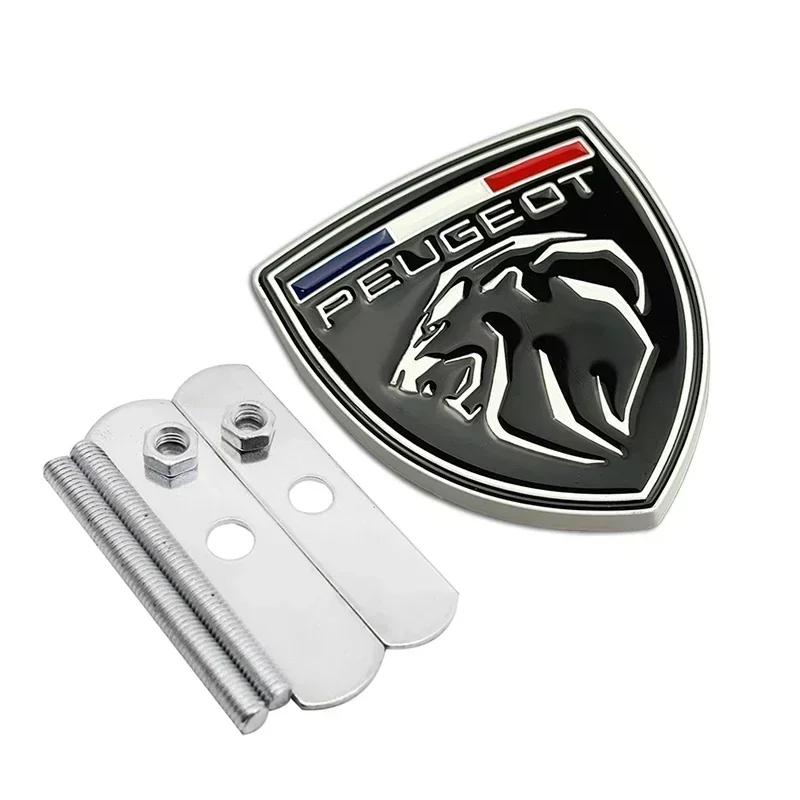 Car Front Grille Emblem Metal Badge Decoration for Peugeot 106 107 108 206 207 208 301 306 307 308 407 M408 508 2008 3008 4008