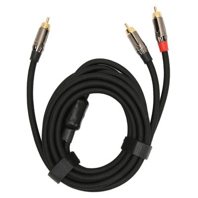 Câble Y RCA Résistant à la Corrosion Mâle à Mâle Plaqué Or Adaptateur Y RCA Stéréo pour Table de Mixage Subwoofer