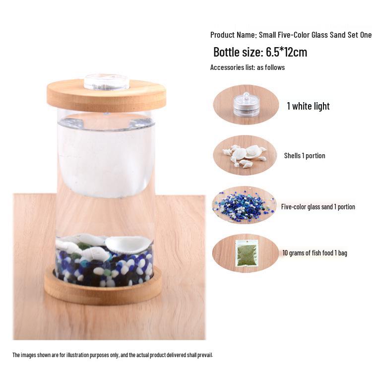 Eco-Friendly Mini Fish Micro-Landscape Aquarium: No-Water-Change Desktop Tank for Betta Fish