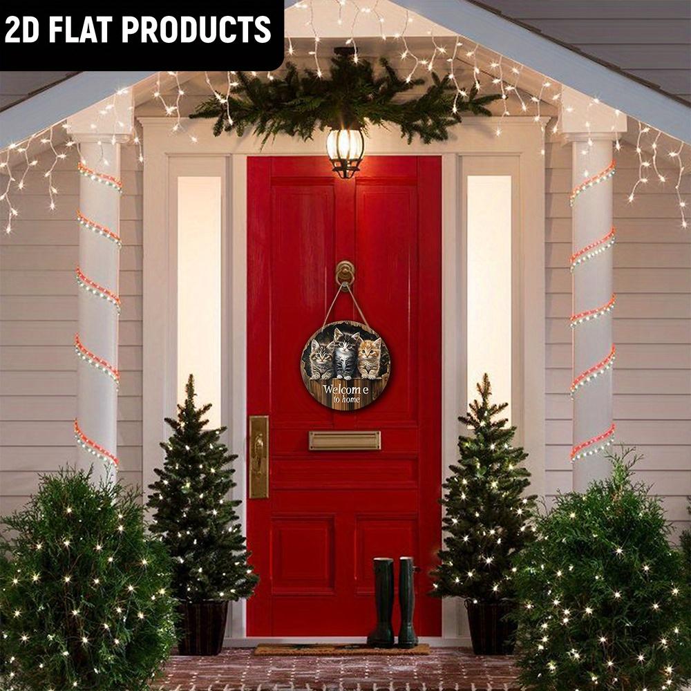 Wooden Charming 'Welcome To My Home' Cat-Themed Wooden Sign - for Door, Wall, Home, Room, Farmhouse, Street, Shop, Garage, Bar, Garden, and Coffee