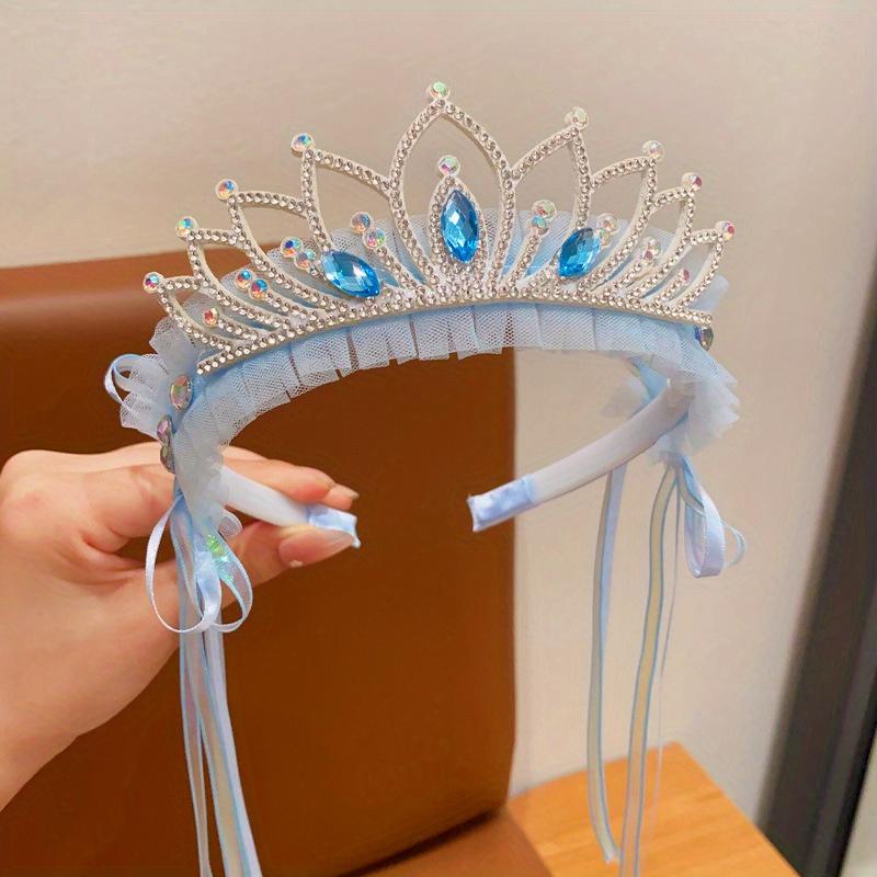 

Princess Style Crown Hairband, Cute Plastic Hair Accessory with Rhinestones, Elegant Dress Up Headband for Girls, Gentle on Hair, Single Piece