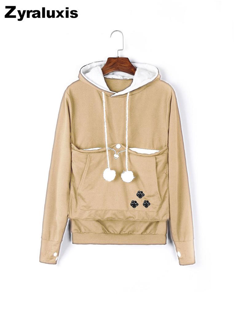 Women's Oversized Pockets Hoodie with Long Sleeve and Warm Sherpa Lining for Fall Winter Daily Wear