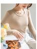 Women's Modal Low-Neck Backless Slim Fit Long-Sleeve Plus Velvet Tee for Autumn and Winter