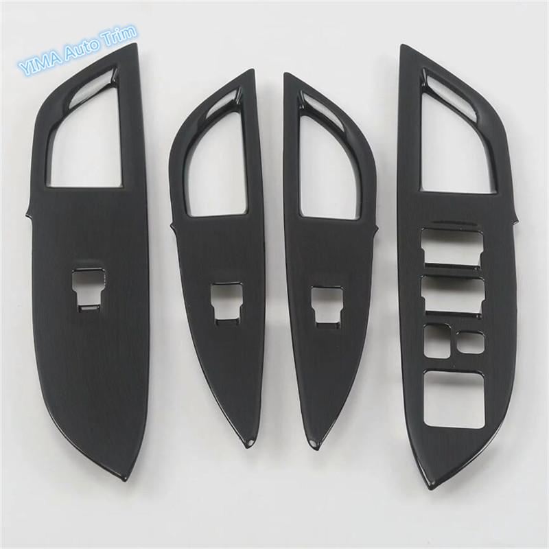 Black Brushed Auto Styling Door Armrest Window Lift Button Panel Cover Trim ABS Accessories For Mitsubishi Outlander 2014 -