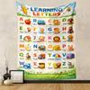 Alphabet Learning Picture Chart for Kids Patterned Tapestry for Bedroom and Living Room Home Decor