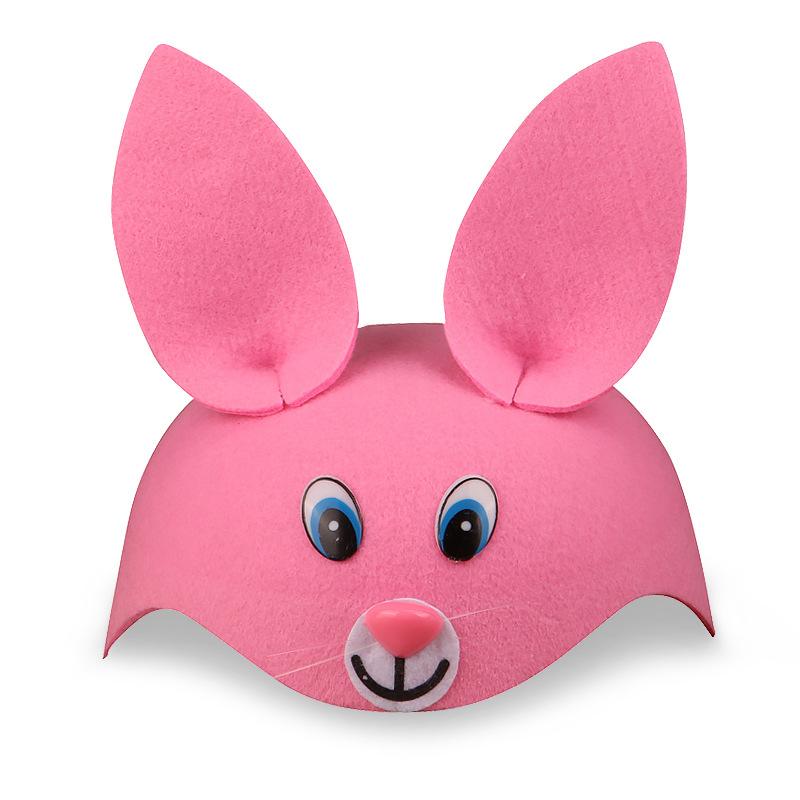 Cartoon Animal Party Kids Hat Children's Day Stage Performance Props Zoo Carnival Felt Hat Zodiac Rabbit Mouse Headdress