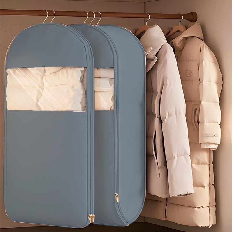 Hanging Dustproof Compression Cover for Down Jackets - Wardrobe Clothes Protection Bag