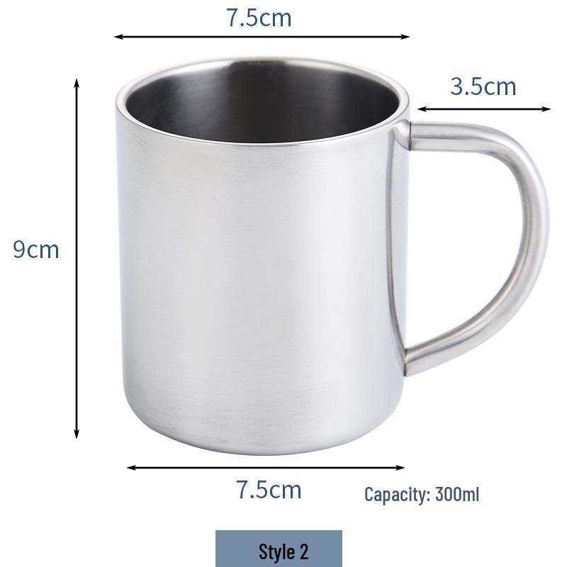 304 Stainless Steel Anti-Scald Double-Layer Water Cup for Kids and Students with Engraving