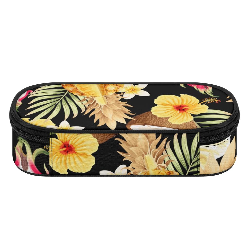 Pen Case 300D Polyester Large Storage Space Smooth Zipper with Mesh Storage Layer Removable Divider and Pen Holders for Students