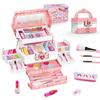 Makeup Set Toy Girls Kids Cosmetics That Wash Off with Water Princess Elementary School Makeup Toys 3 4 5 6 7 8 9 10 Years Old Girls Birthday Present